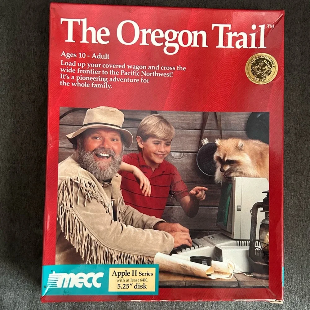 1986 Oregon Trail mecc Floppy Disk Original Box & Instructions PC Computer Game